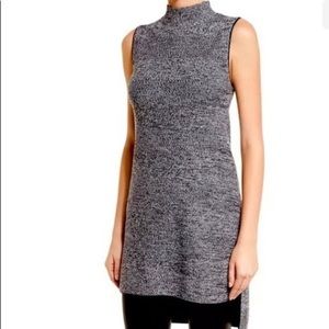 Alice +‎ Olivia Cammy Hi-Lo Tunic Sleeveless Marled Knit 100% Wool Sweater S / P